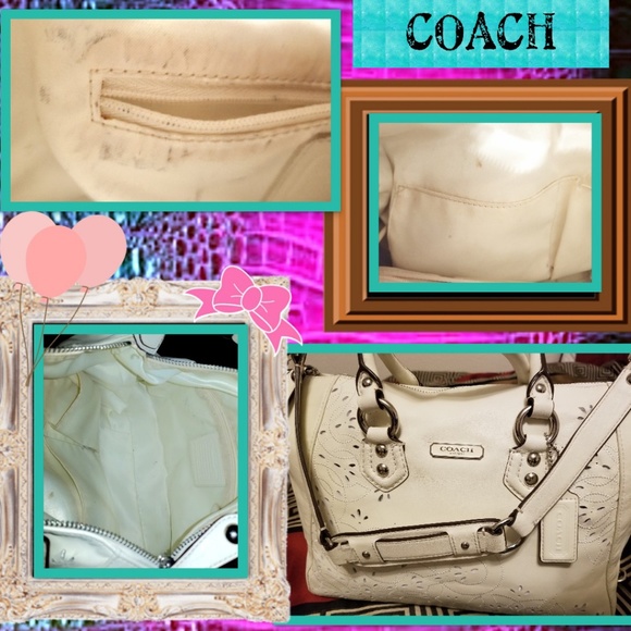 COACH® Chalk color Leather w/Perforated Cutouts - Picture 2 of 8